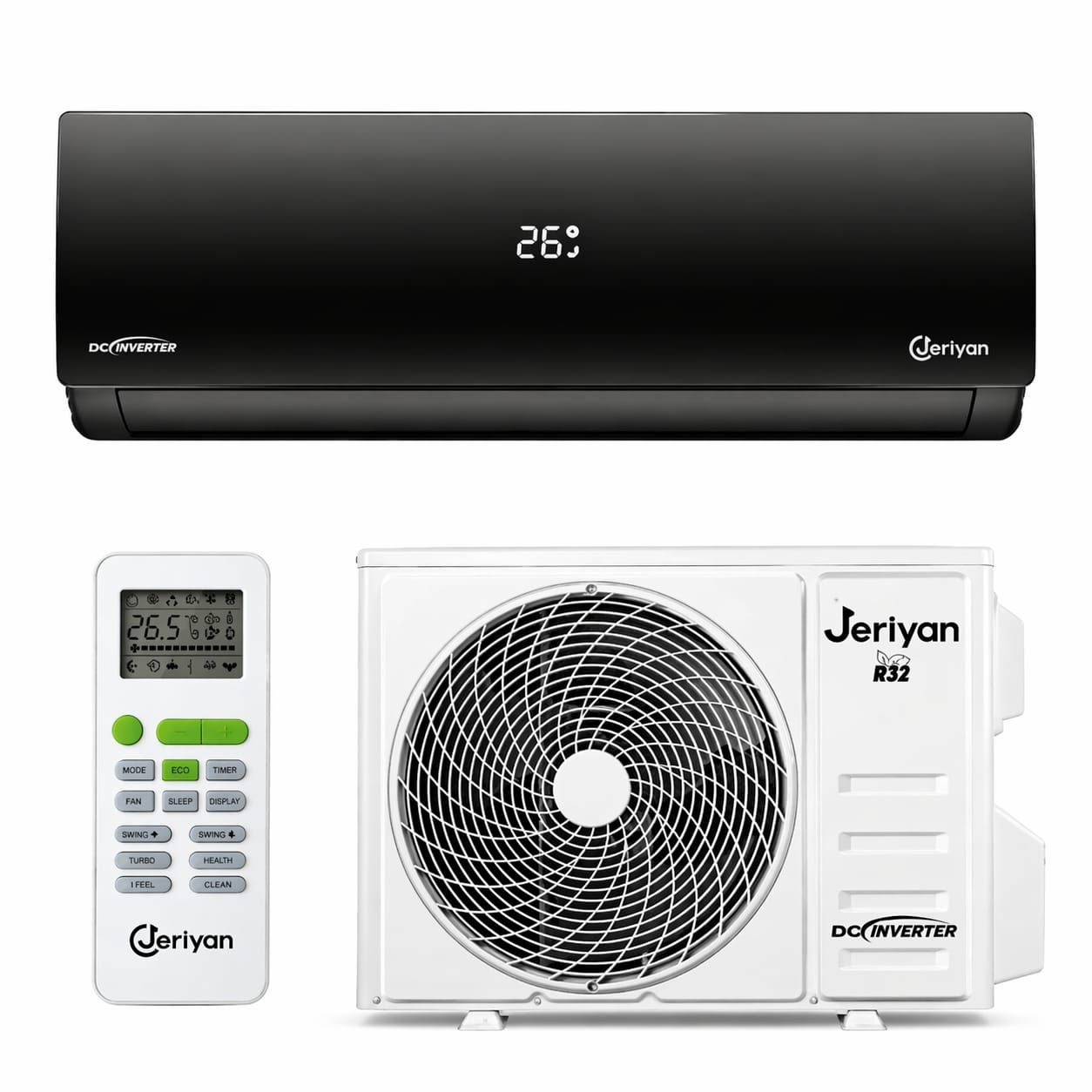 Jeriyan Duvar Tipi Black 12.000 BTU İnverter Klima